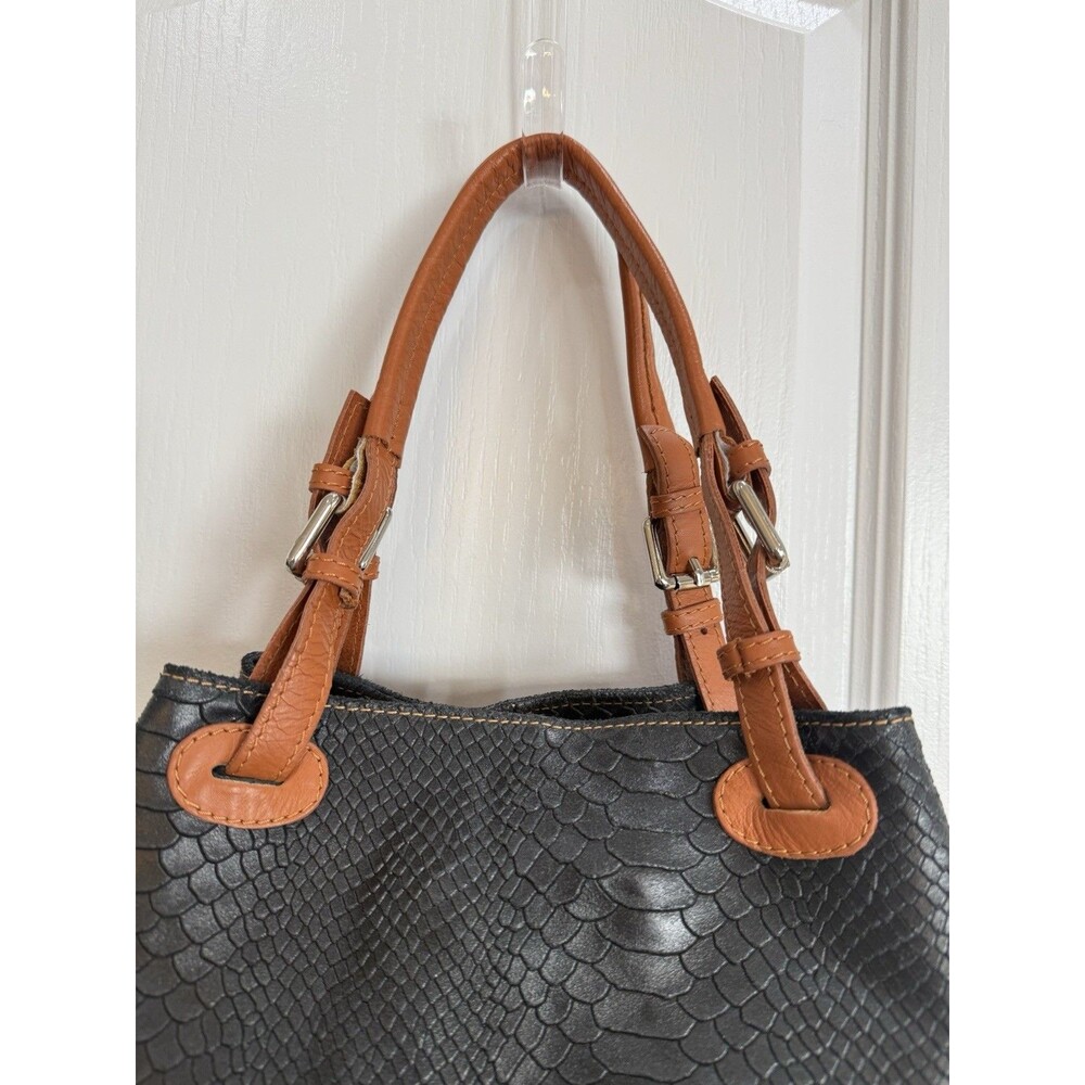 Borse In Pelle Handbag Genuine Leather Hobo Shoulder Purse Python Embossed - Picture 8 of 12